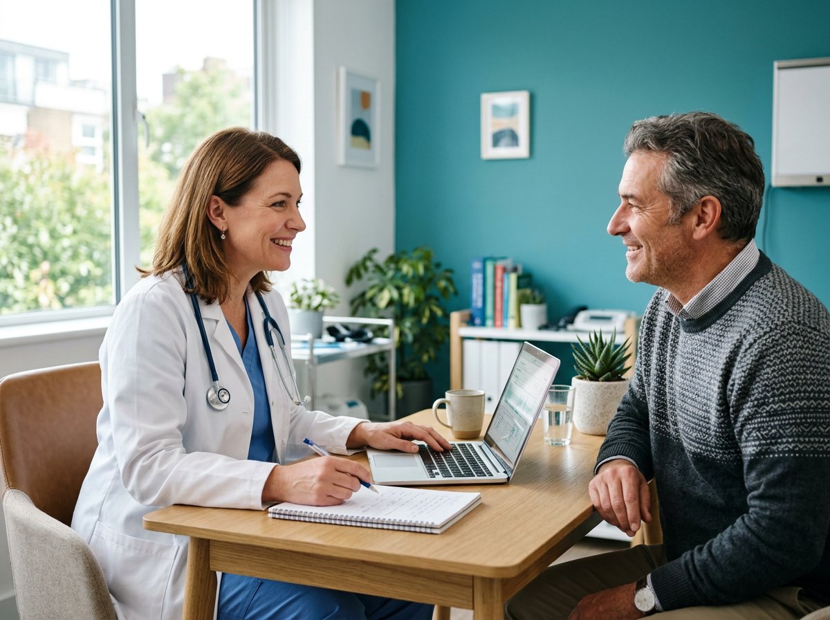 A Health Vital Fitness doctor consulting with a patient